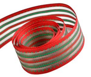 Packaging Express_Red/Green Party Stripes (Wire Edge)
